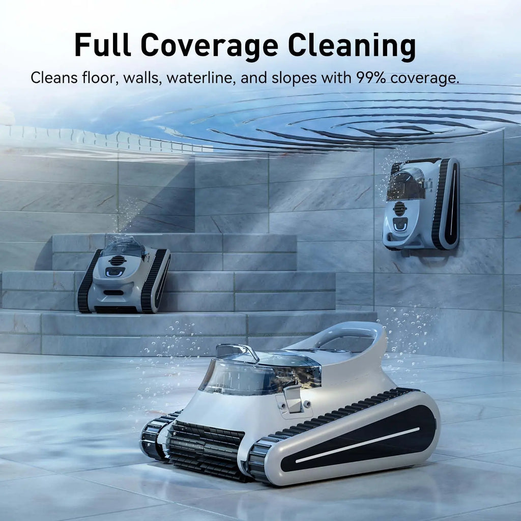 Crab Pro Cordless Robotic Cleaner, for Inground Pools up to 2000 Sq. ft, all and Waterline Cleaning Vacuum
