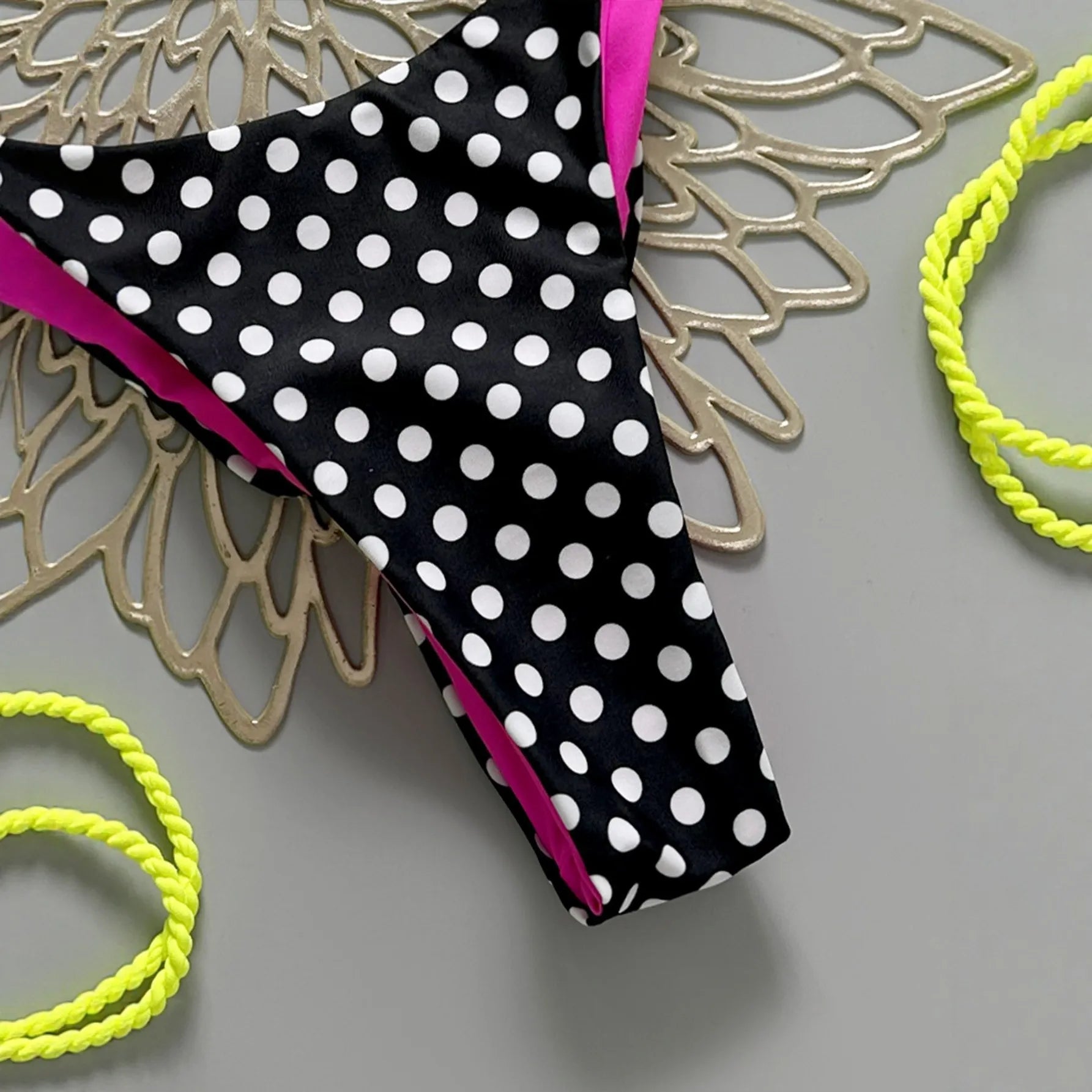 Micro Bikinis 2026 Women's Polka Dots Print Bathing Suit Halter Triangle Tie Side with String Bikini Sets Two Piece Swimsuit