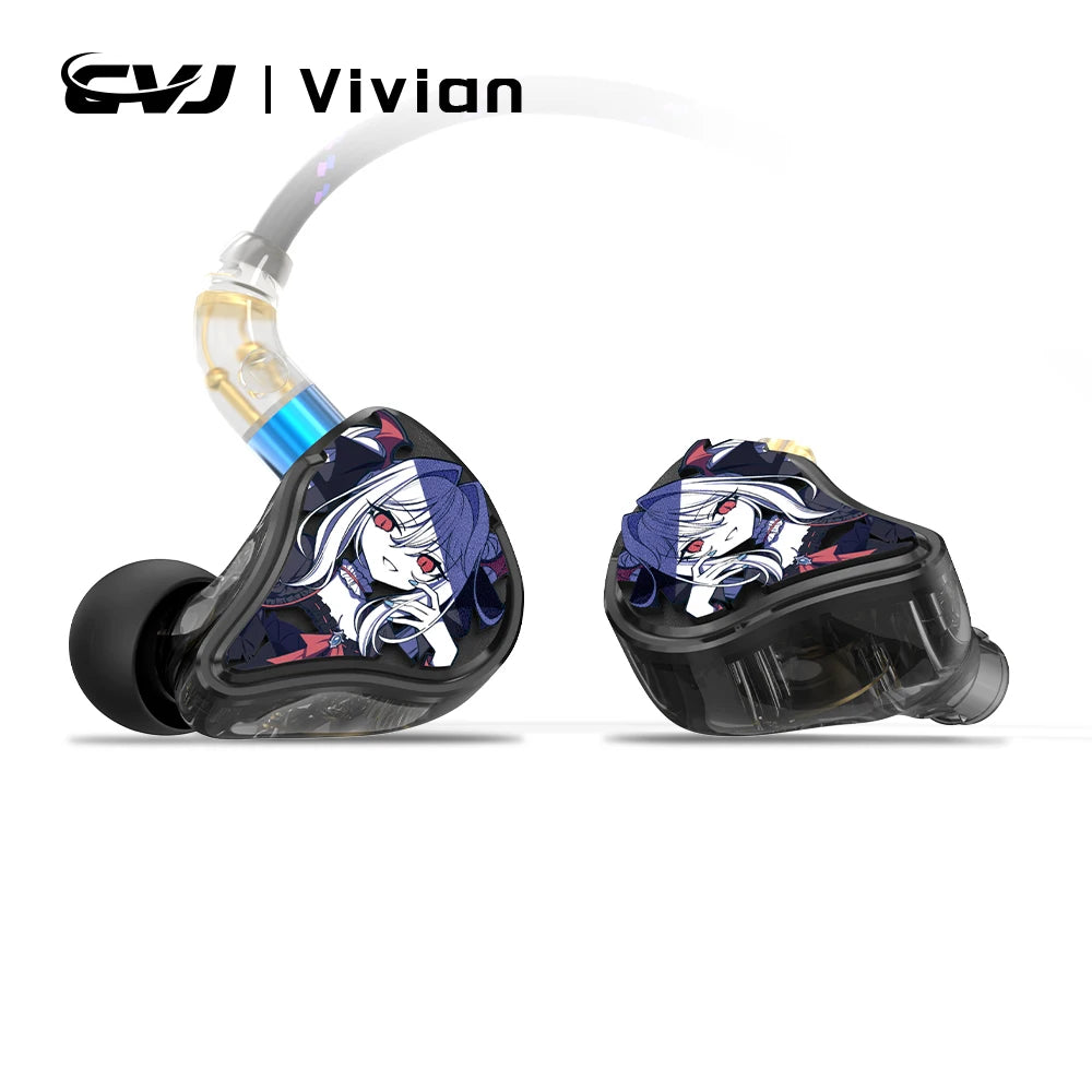 In-Ear Earphones 10mm Dynamic Driver HiFi IEM with Mic Cable for Music And Gaming