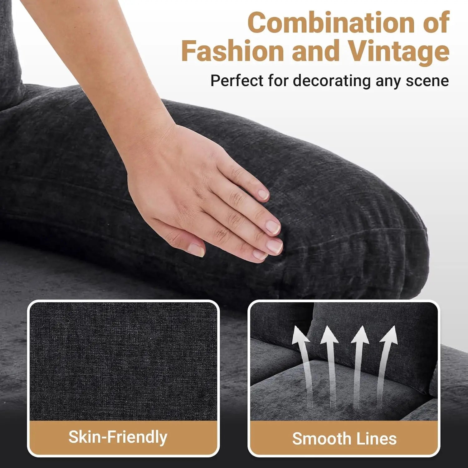 110" Sectional Couches for Living Room, U- Shaped Couch with Double Chaise, 4-Seat Sofa Set with Chenille Fabric for Home Furniture