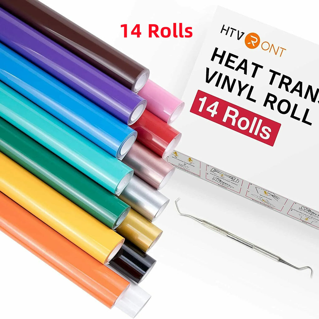 12 in X 3 FT HTV Heat Transfer Vinyl Iron on Vinyl Easy to Use Heat Transfer Vinyl for T Shirts, HTV Vinyl Bundle