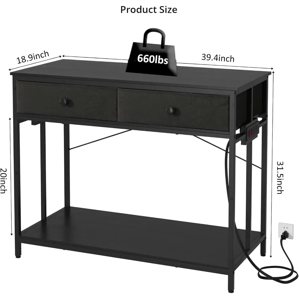 Customizable 40 Gallon Aquarium Stand with Power Outlet, Metal Frame Fish Tank Stand with Cabinet Storage, Double Turtle Reptile