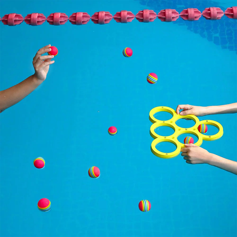 Pool Toys Games Set with 10 Ball/ Pool Floating Throwing Games/ Floating Pool Water Toys for Kids Adults Swimming Pool Water Game