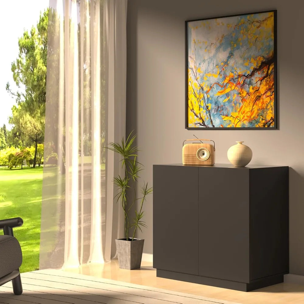 Large/Tall Litter Box Enclosure, Modern Wooden Litter Box Furniture for XL Litterbox with Hidden Storage as Sideboard Cabinet