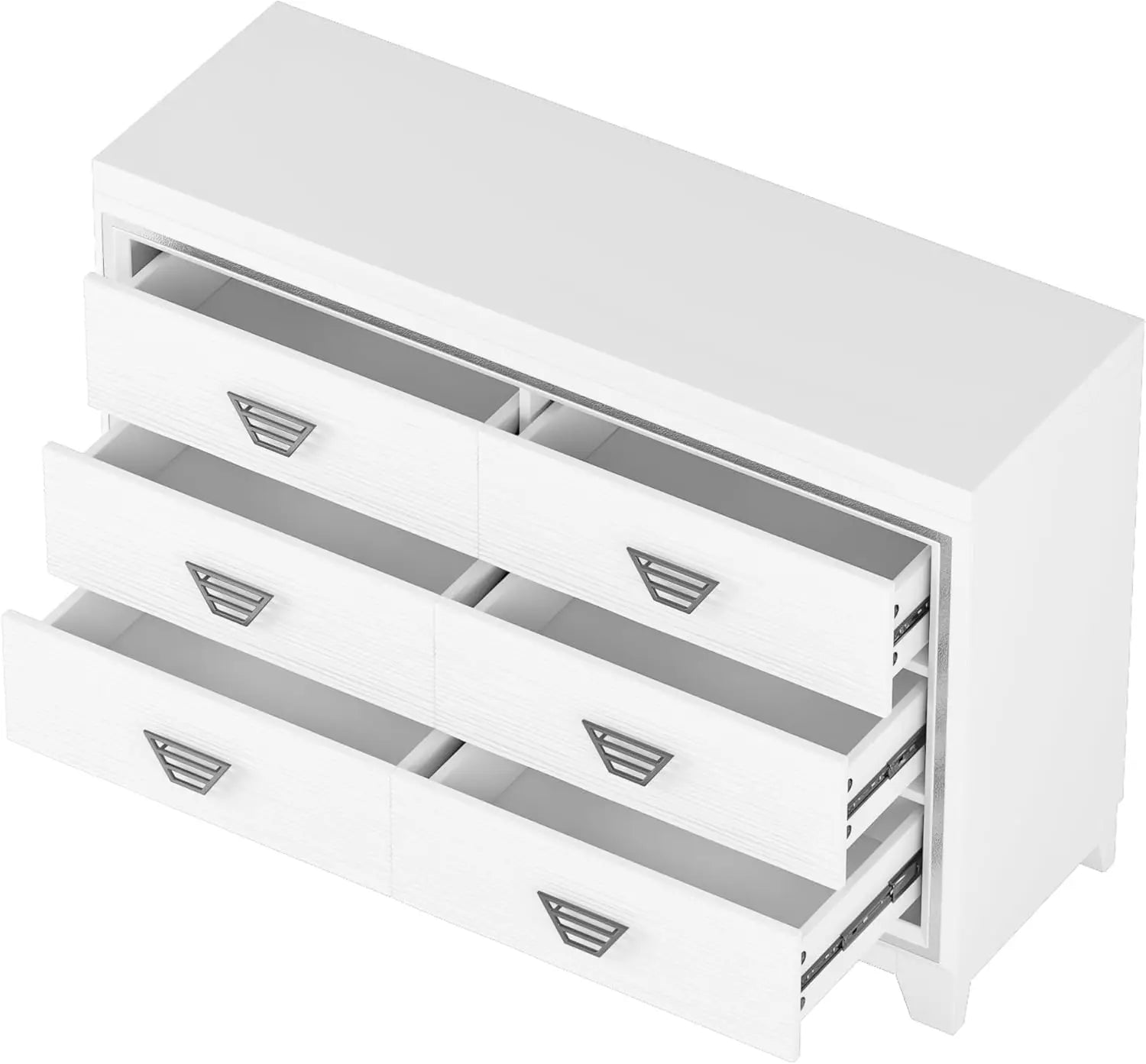 3 Pieces Bedroom Set Queen Size Upholstered Bed with LED Lights, Nightstands, White