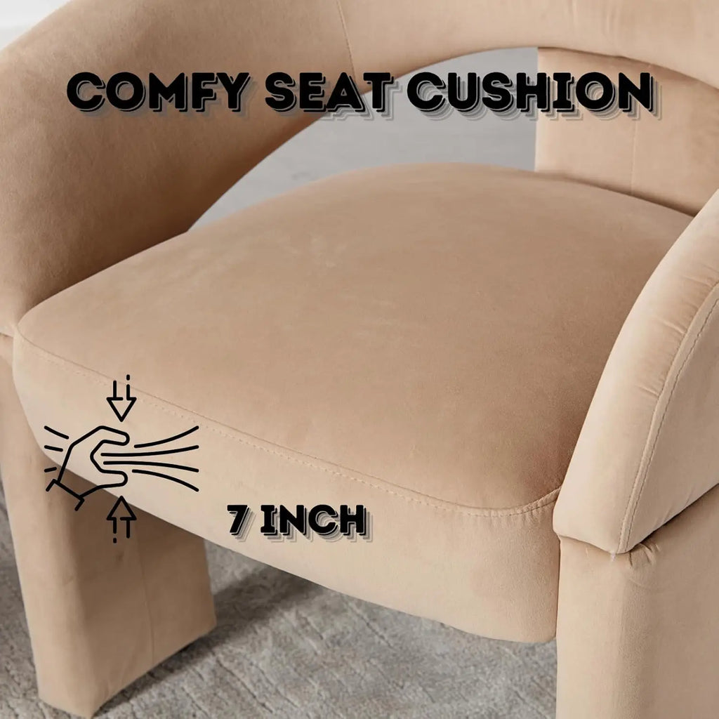 Round Barrel Back Velvet Armchair