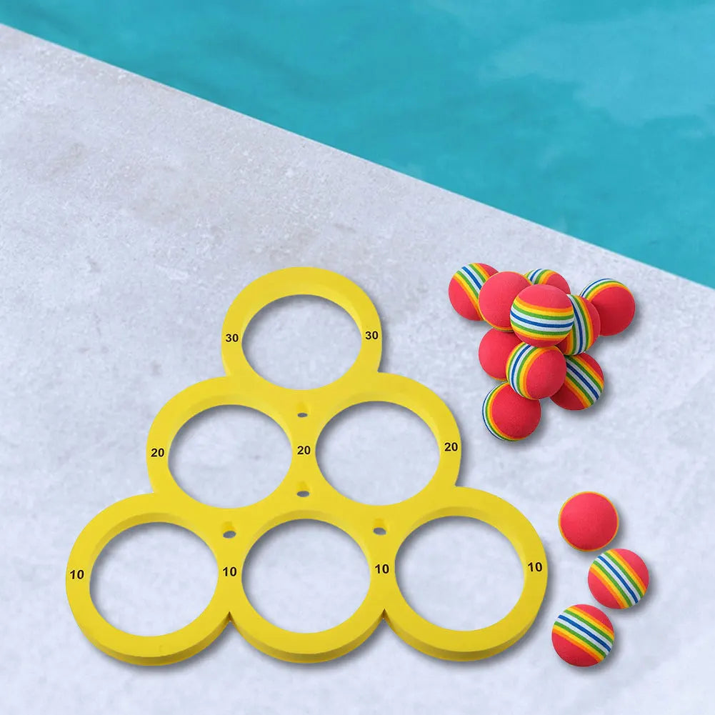 Pool Toys Games Set with 10 Ball/ Pool Floating Throwing Games/ Floating Pool Water Toys for Kids Adults Swimming Pool Water Game