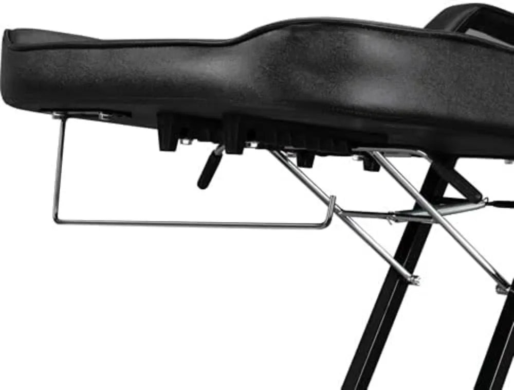 Hydraulic Adjustable 3-Section Salon Spa Massage Tattoo Chair Bed with Stool, Black Beauty Equipment