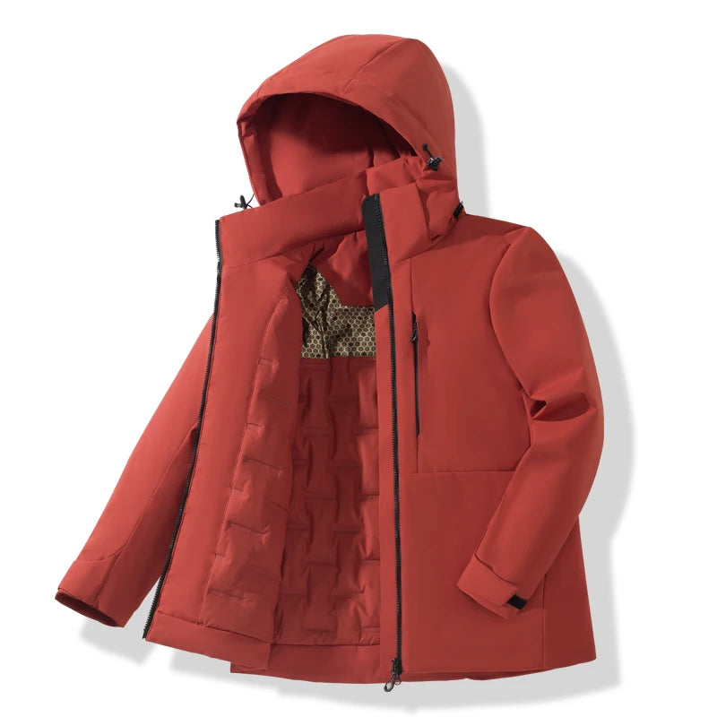 JNLN Unisex Waterproof Fleece Jackets /Winter Windproof Thermal Windbreaker Men and Women Hiking, Camping, Skiing, Climbing Raincoat