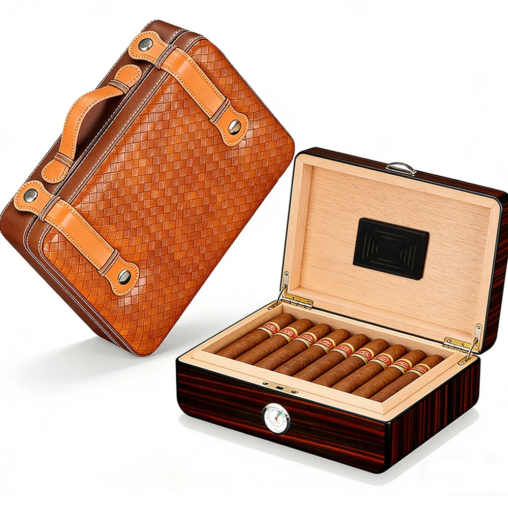 GALINER Cedar Wood Humidor Home Storage Cigar Box With Hygrometer Humidifier Travel Cigar Case