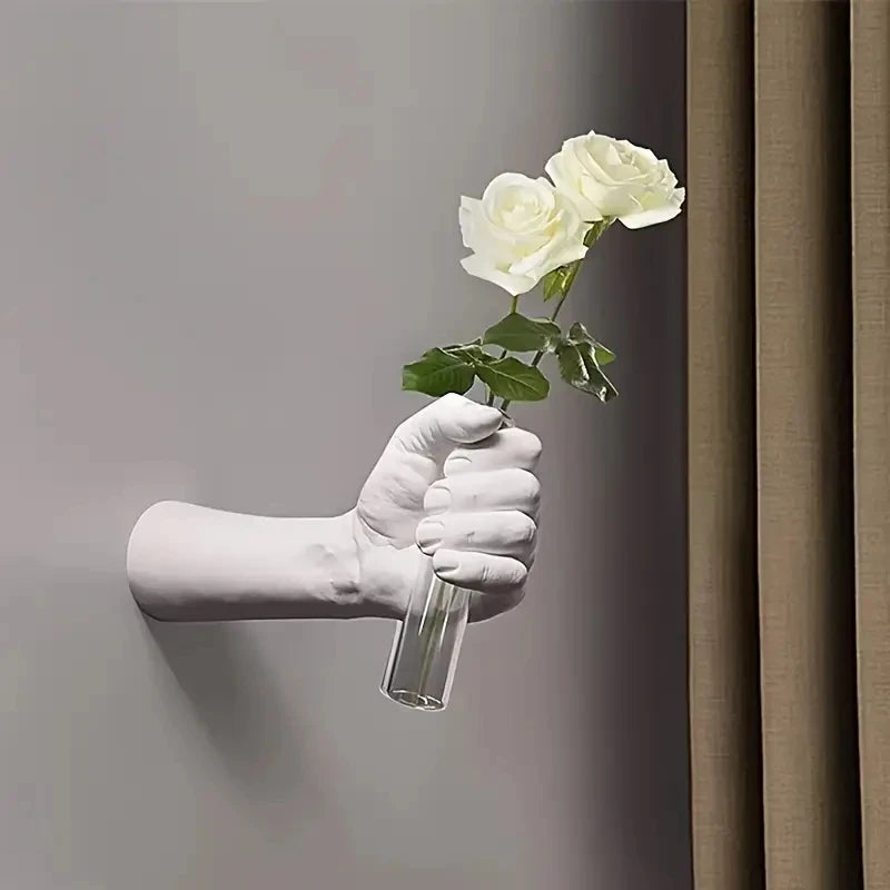 Modern Geometric Resin Wall Vase/ Wall Mounted Vase /Handmade Decorative Flowers for Room Decoration