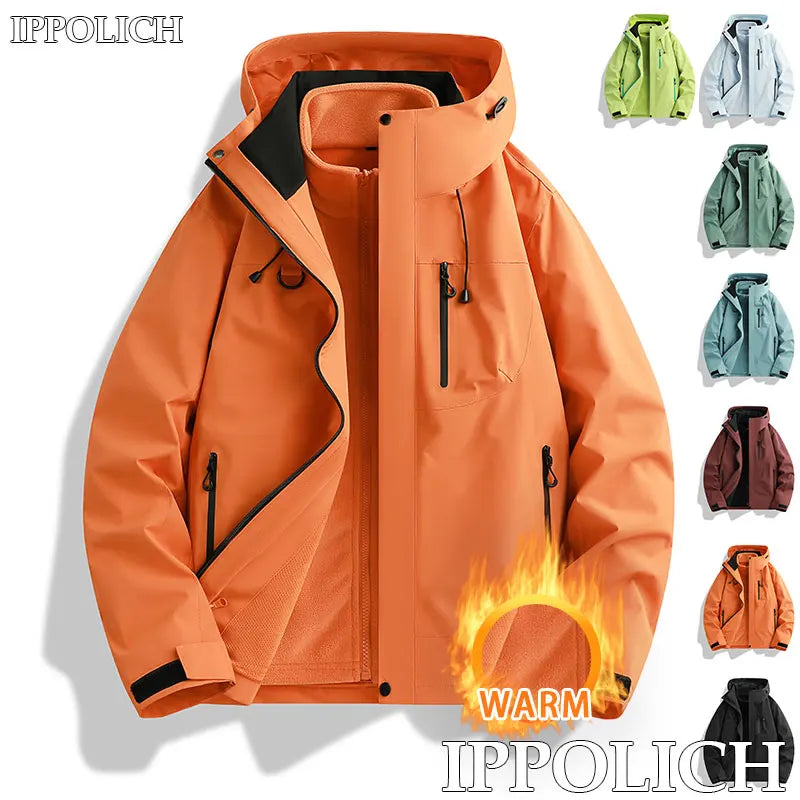 Winter Jacket Outdoor 3-in-1 Waterproof Sport Coat/ Running Unisex Hooded Hiking Jacket/ Warm Breathable Outdoor Couple/ Loose Coat