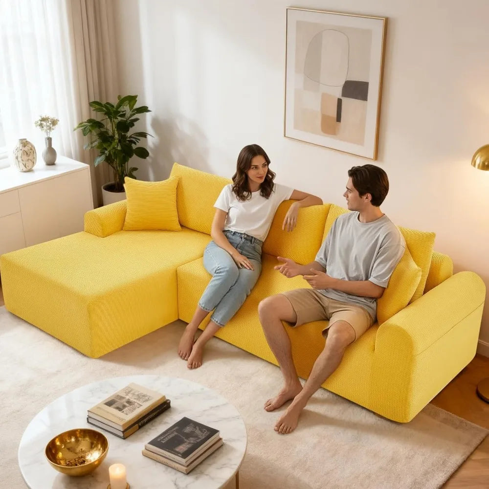Cloud Modular Sectional Couch for Living Room,Modern L-Shape Sofa with Chaise, Upholstered, 103"