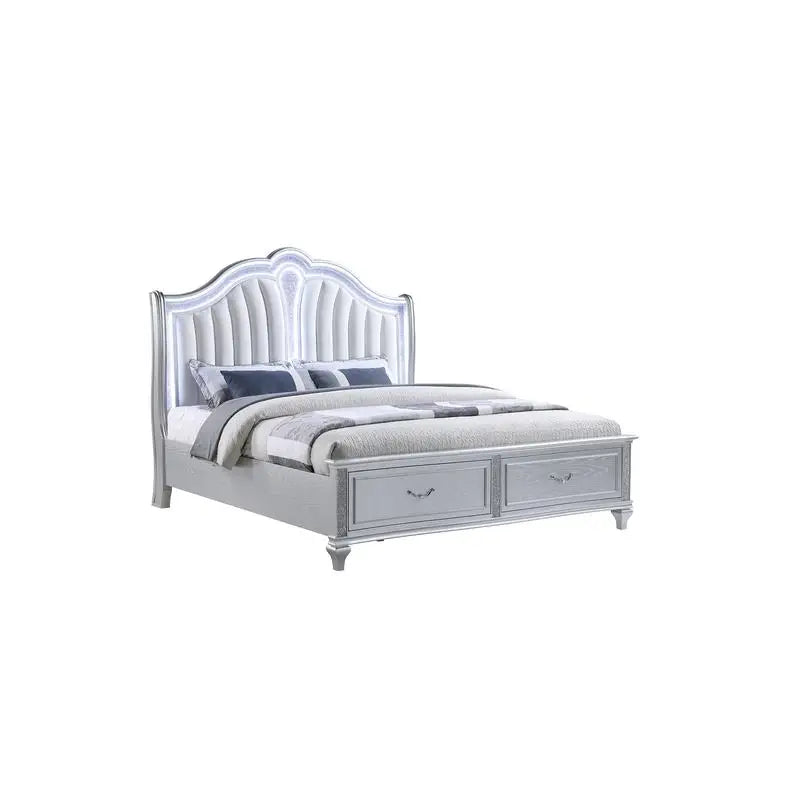 King 5PC Bedroom Set with Upholstered LED Headboard