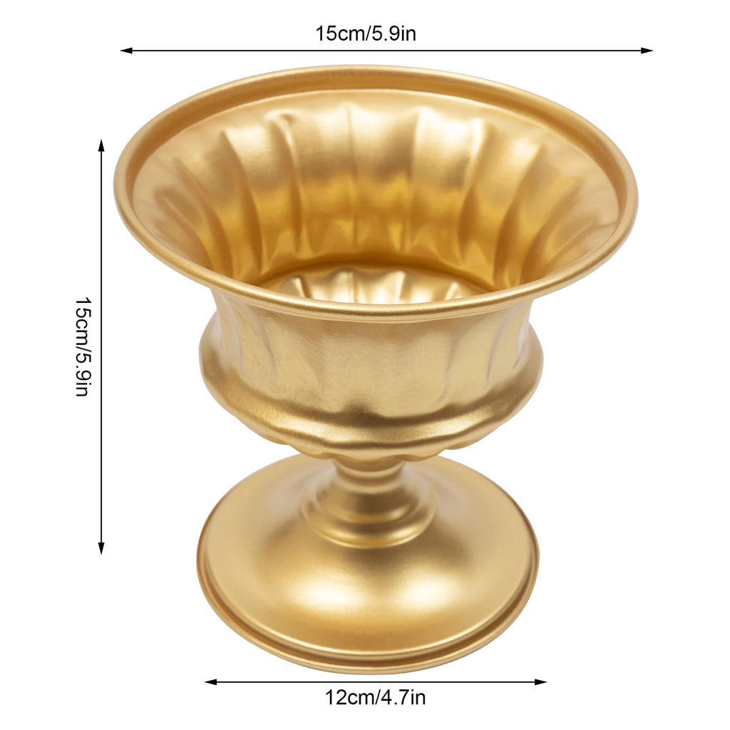 10 Pcs Gold Wedding Floral Vases/ Flower Holder Pot Planter for Tables/ Centerpieces  /Party Decoration 5.9Inch/3.3inch