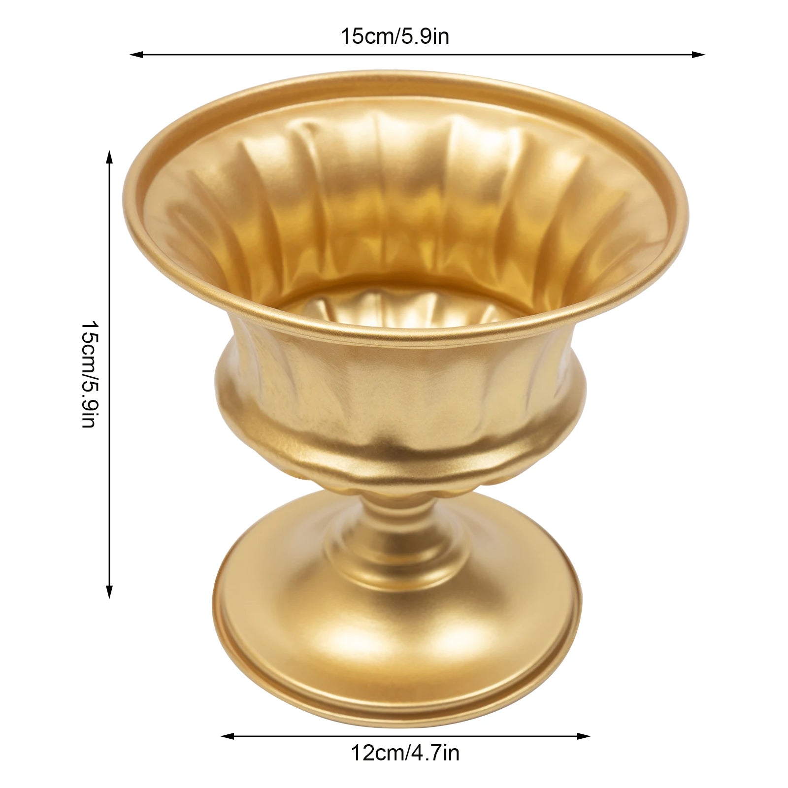 10 Pcs Gold Wedding Floral Vases/ Flower Holder Pot Planter for Tables/ Centerpieces  /Party Decoration 5.9Inch/3.3inch
