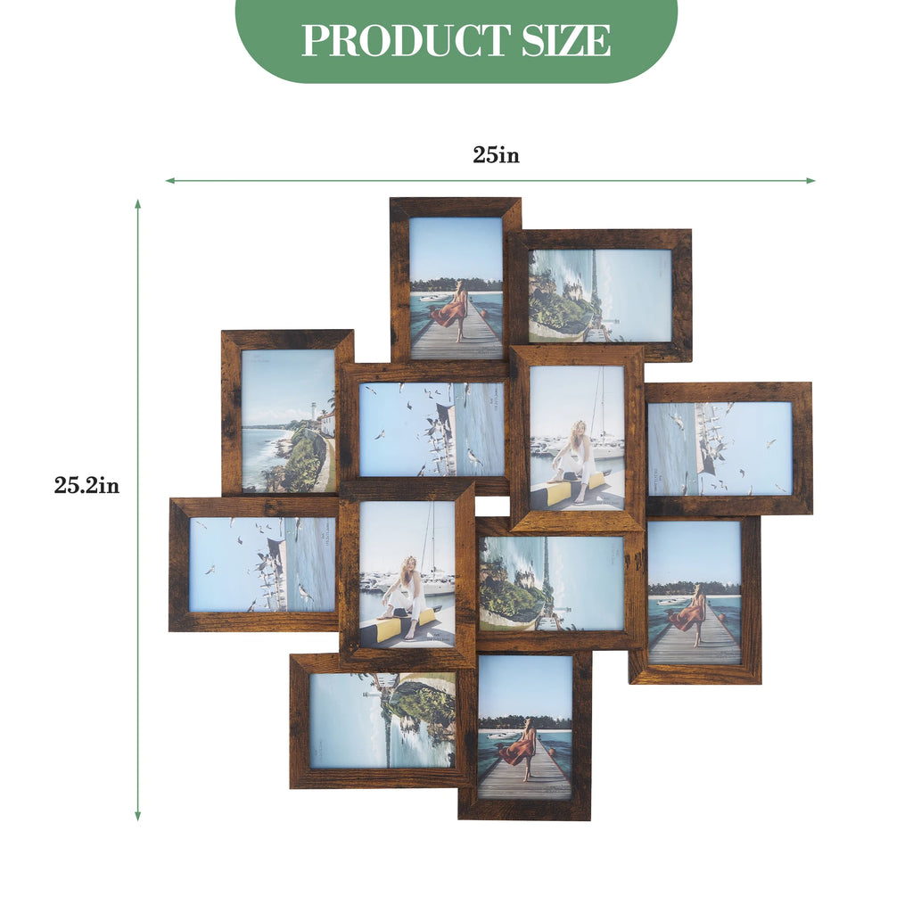 Gallery Collage Photo Frame Set – Black 4x6 MDF Wood Frames with Shatterproof Glass, Easy Assembly, Modern Wall Decor