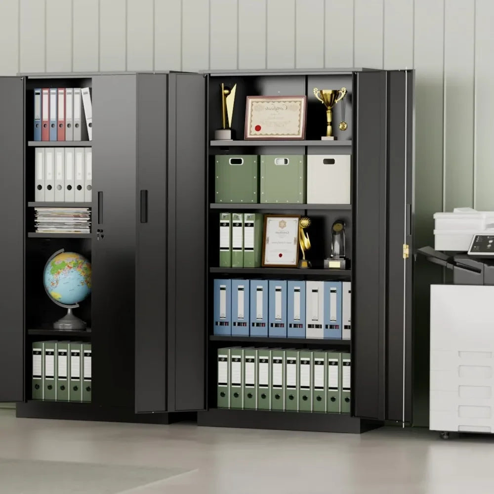 Metal Storage Cabinet, 71" Lockable File Cabinet with Locking Doors, Locking Tool Cabinets with Adjustable Shelves for Office,