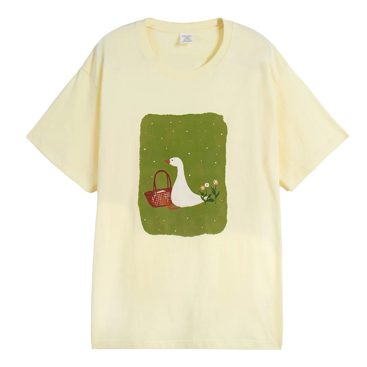 Cotton Women's Fashionable Printed T-shirt Casual Vintage Fashion Hip Hop Loose Top 230g/m³ Printing Short Sleeve