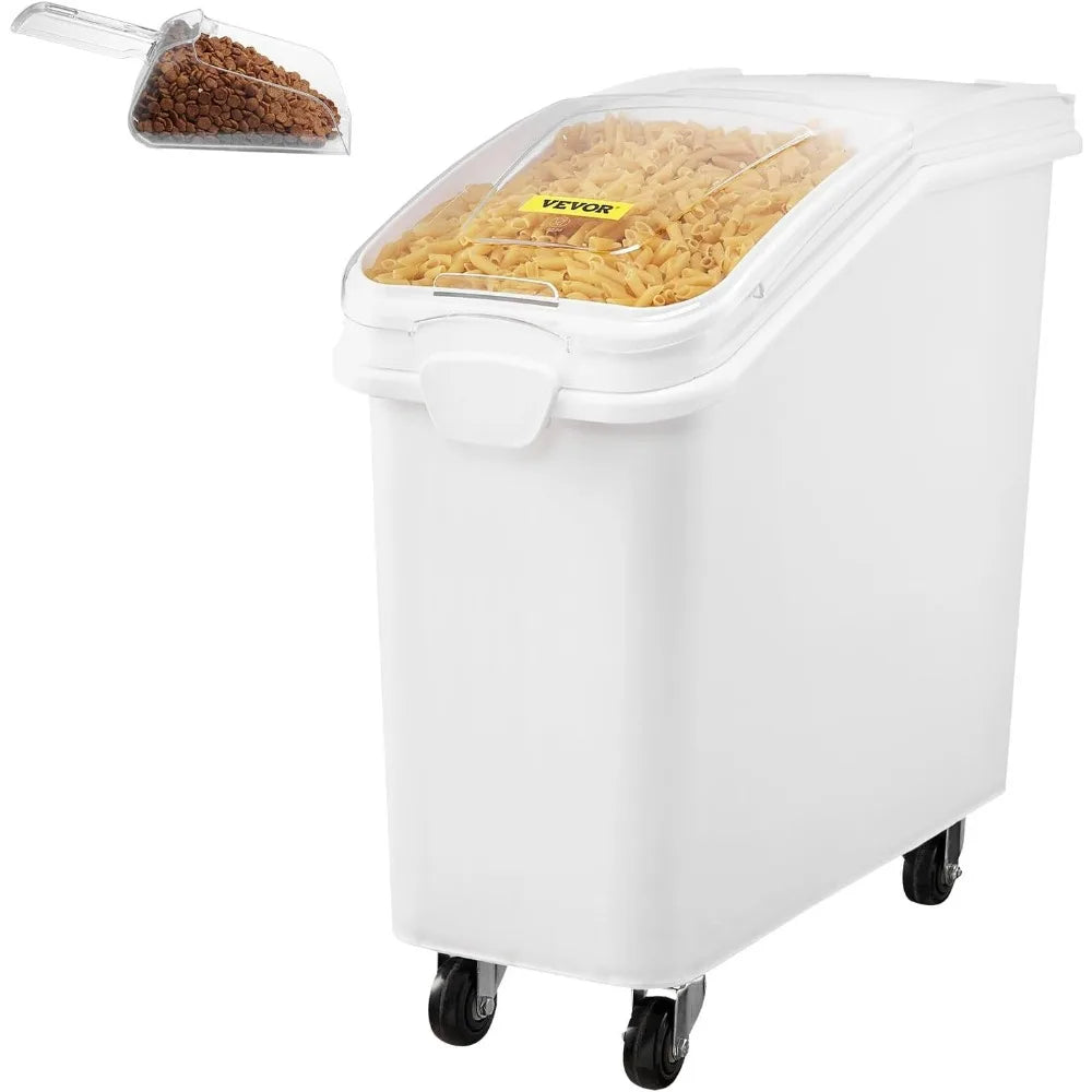 Commercial Kitchen Storage: 21 Gallon Ingredient Bin with 400 Cup Capacity and Sliding Lid