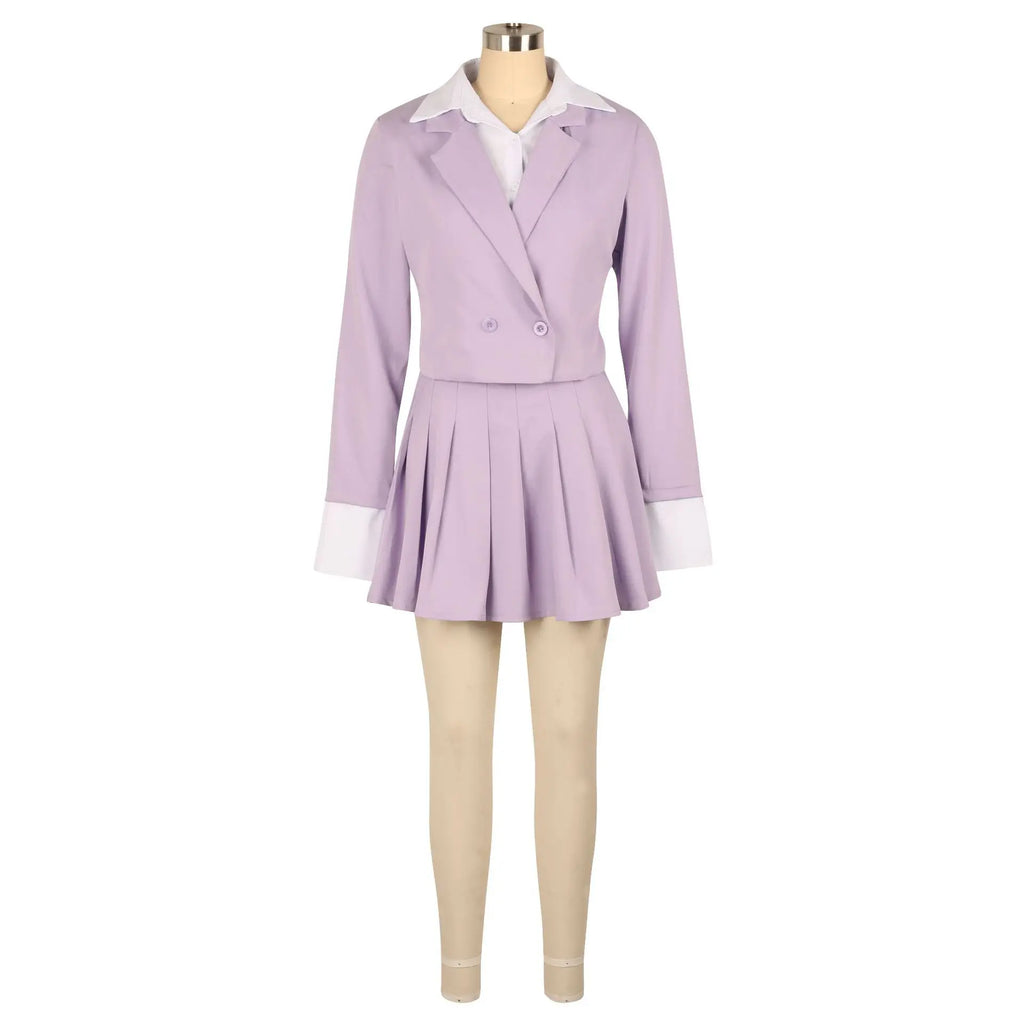 XTOCEAN INS Women Fashion Pleated Mini Skirt Suit and Shirt, Patchwork Long Sleeve Blazer/ Matching 2 Two Piece Set Outfit