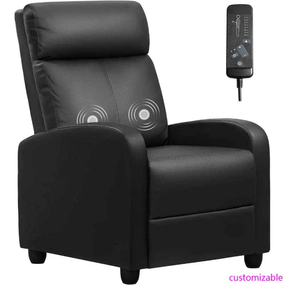 Adjustable PU Leather Massage Recliner Chair for Living Room and Home Theater
