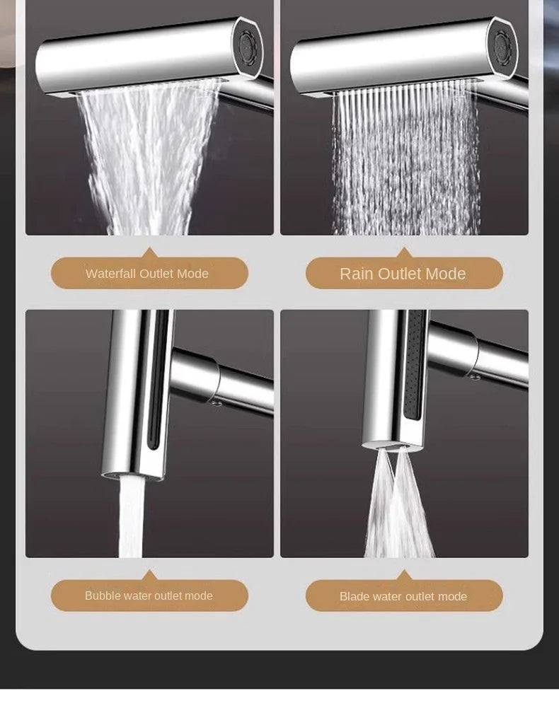 Kitchen Faucet, Rain Waterfall, Vegetable Washing Basin, Sink, Household Sink, Hot and Cold- Two in One, Pressurized Rotating
