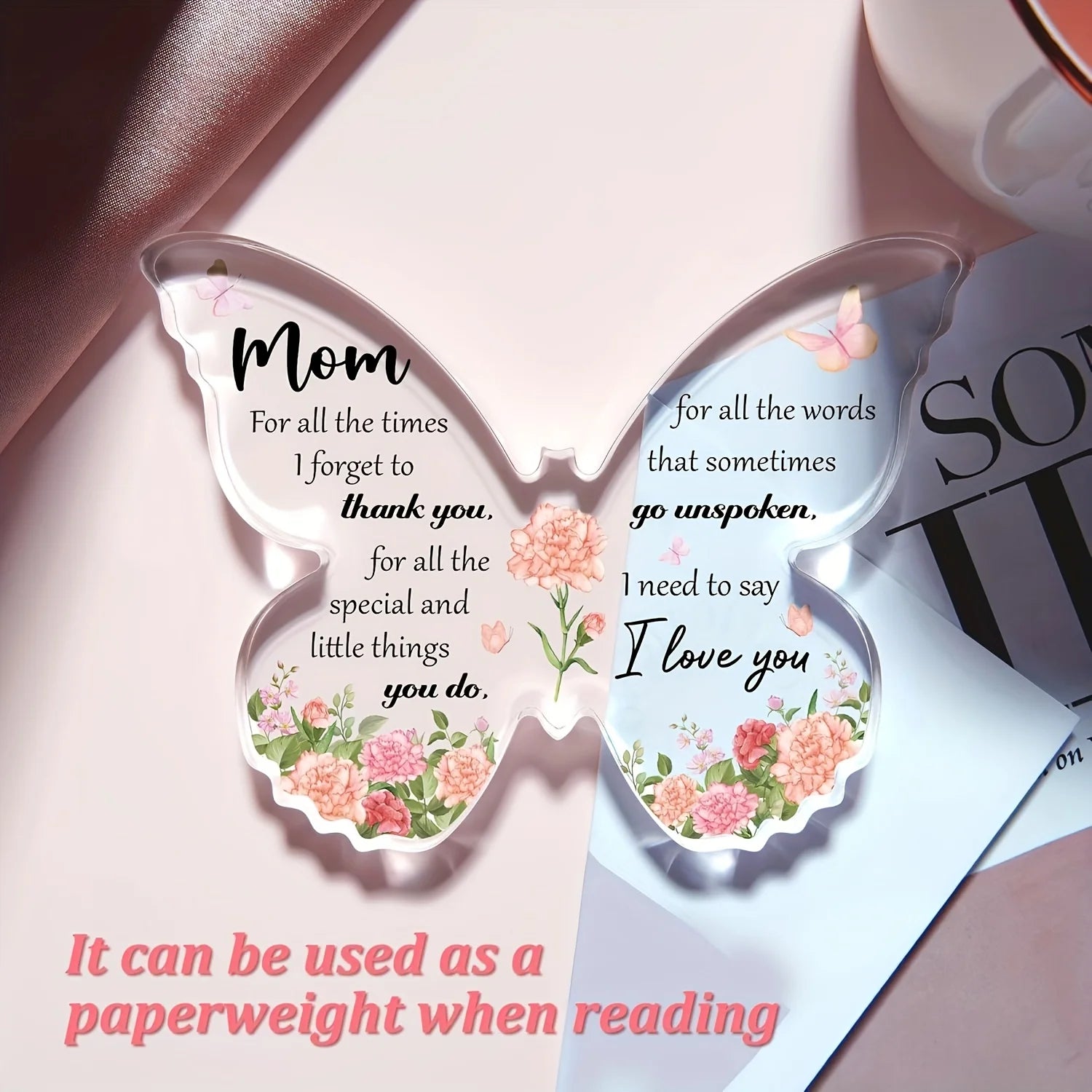 Gifts for Mom, Delicate Mom Birthday Gifts from Daughter Son, Moms Birthday Gift Ideas - Butterfly Acrylic Decorations