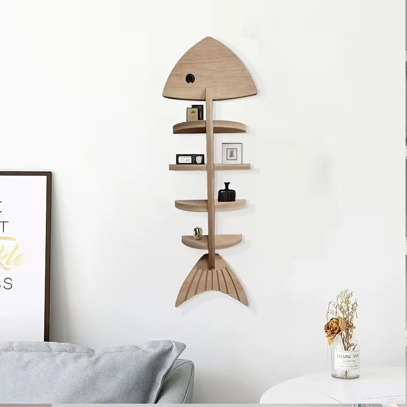 Minimalist Modern -Friendly Fishbone Wall Shelves - -Friendly Artificial Wood Floating Shelf with Storage & Hooks, Space-Saving Suitable for Living Room, Bedroom, Coffee Table Decor, Assembly for Books, Photos Display, Floati