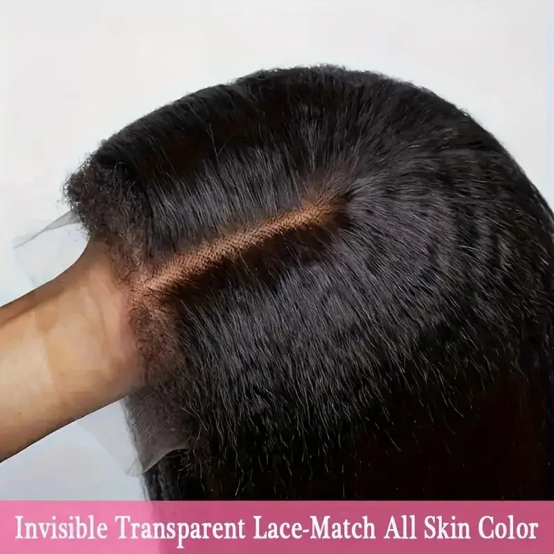 Straight Natural Straight Short Human Hair Wig,13x4 HD Front Lace, 5×5 No Glue Pre-Pulled Hairline Design for Easy Care
