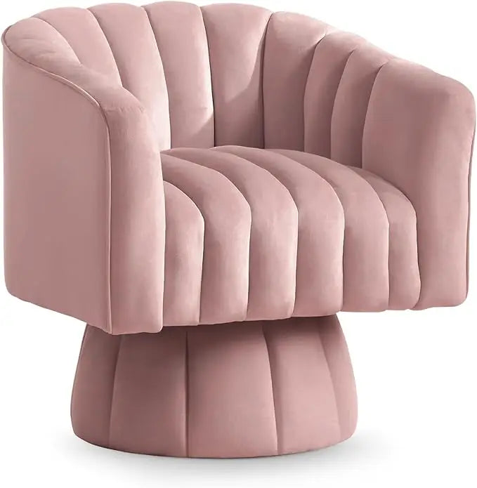 Swivel Accent Chair，360°Swivel Barrel Chair,Modern Swivel Chair with Velvet Fabric,Mid-Century Swivel Chair& Wide Upholstered