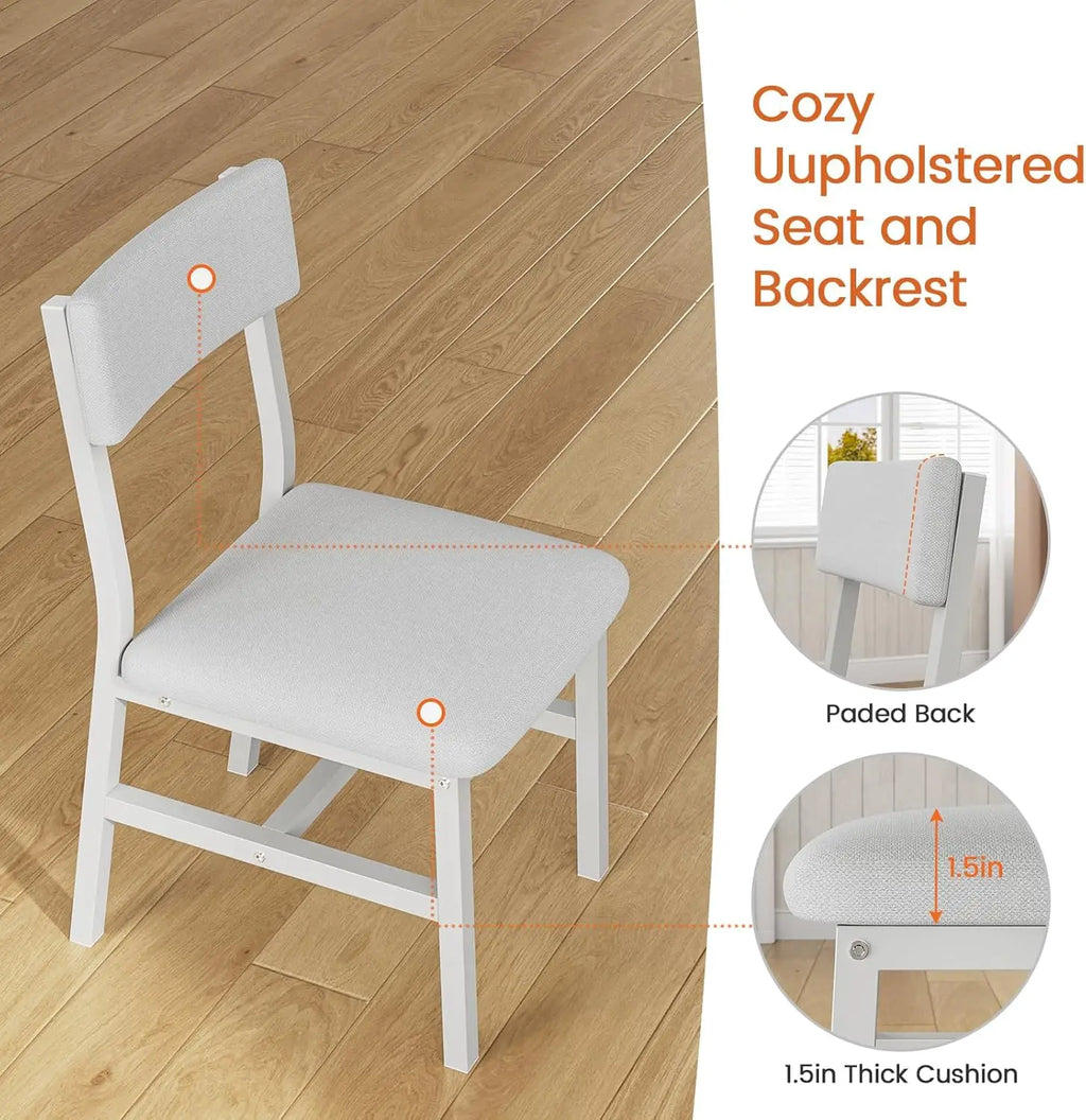 5-Piece Dining Table Set , 63" Extendable Kitchen Table , Dining Room Table with MDF Board & Metal Frame-Natural