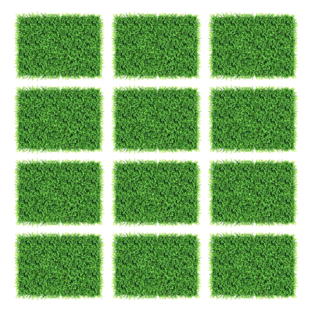 12PCS 40x60cm Artificial Plants Grass Wall Backdrop,Artificial Hedge Boxwood Panel,Artificial Green Wall for Home Decoration