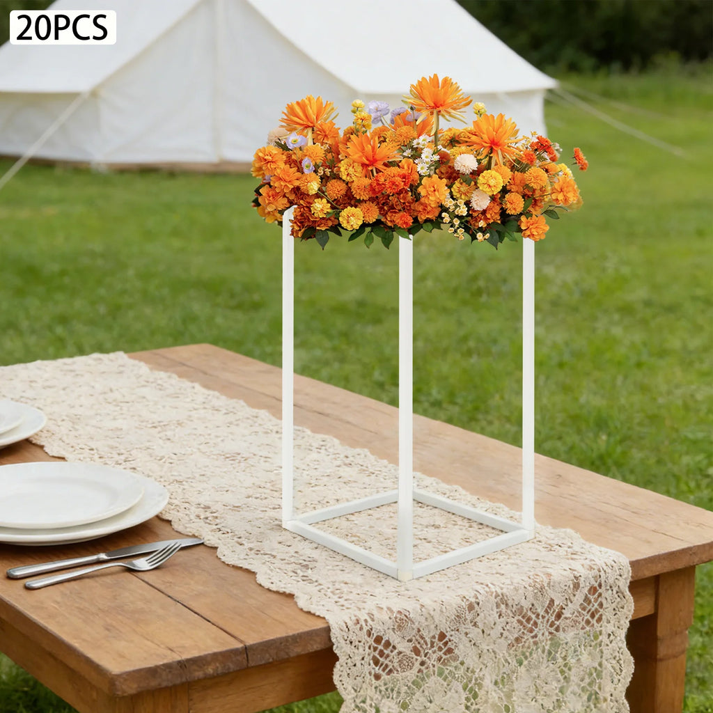 Geometric Flower Stand For Wedding/ 20 PCS Metal Flower Stand 21x21x40cm/ Freestanding Wedding Flower Stand