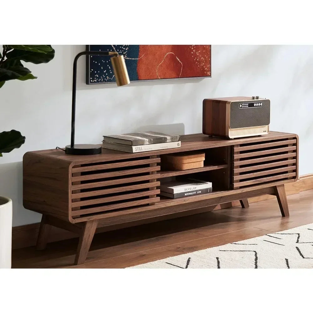 TV Stand, Mid-Century Modern Television Stand for 55/60/65 inch TV, Farmhouse Entertainment Center with Storage, Media Center