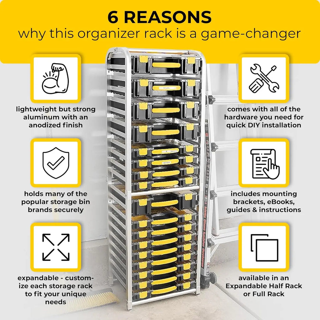 Premium Storage Rack for Yellow Tool Boxes - Organize Your Workspace with the Sturdy Wall Mount Tool Organizer