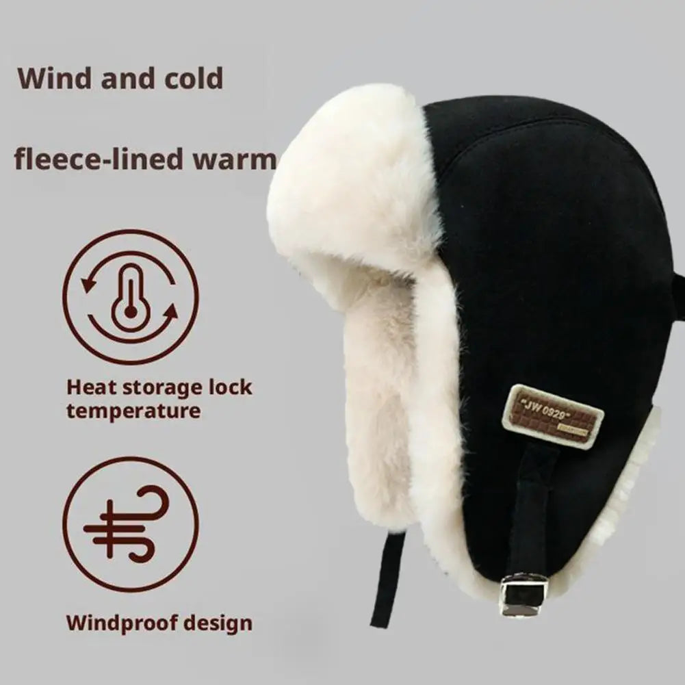 Thick Warm Russian Ushanka Fur Hat Fashion Male/ Female Winter Hat Black Grey Earflap Ski Russian Cap Bomber Hat Gifts