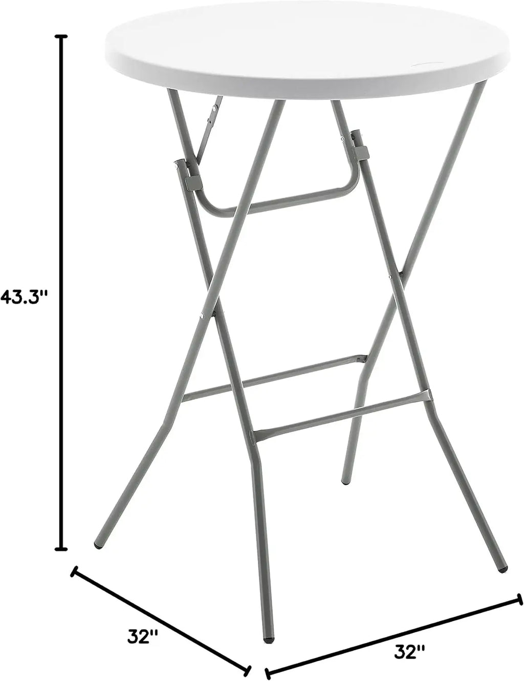 White Granite Plastic Folding Bar Height Table for Commercial, Banquet, Card, and Dining Use