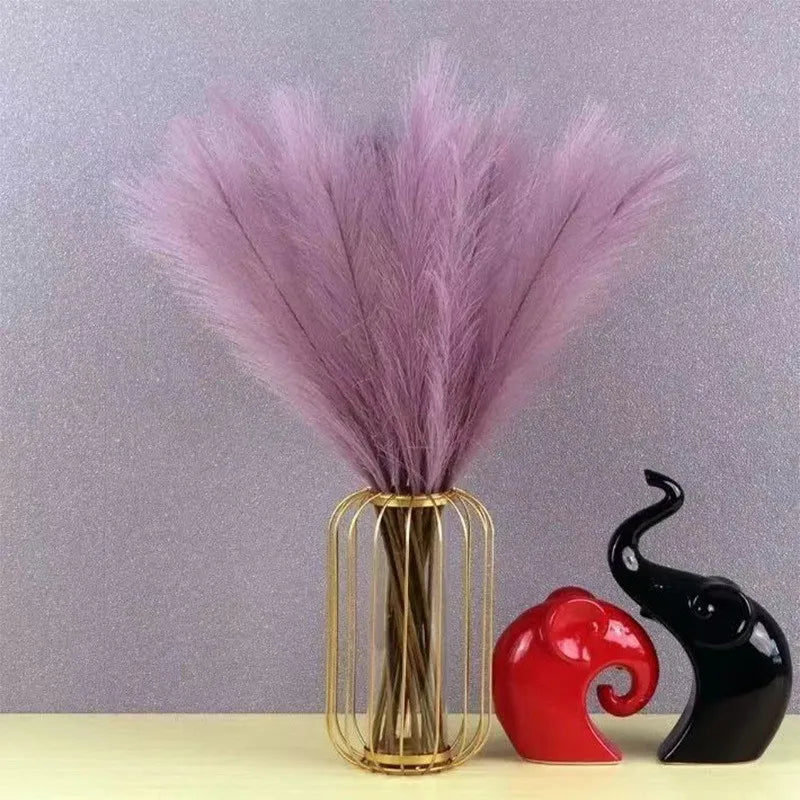 10PCS Artificial Pompous Grass/ Pompous Branches/ Fake Fluffy Stems/ Plants Vase Filler for Home Boho Decor Flower Arrangement