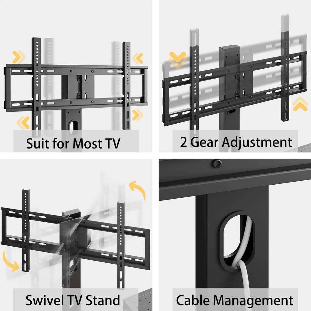 79" TV Stand for TVs up to 85" with Mount and Power Outlet, 3 Tiers TV Console with Storage Shelves