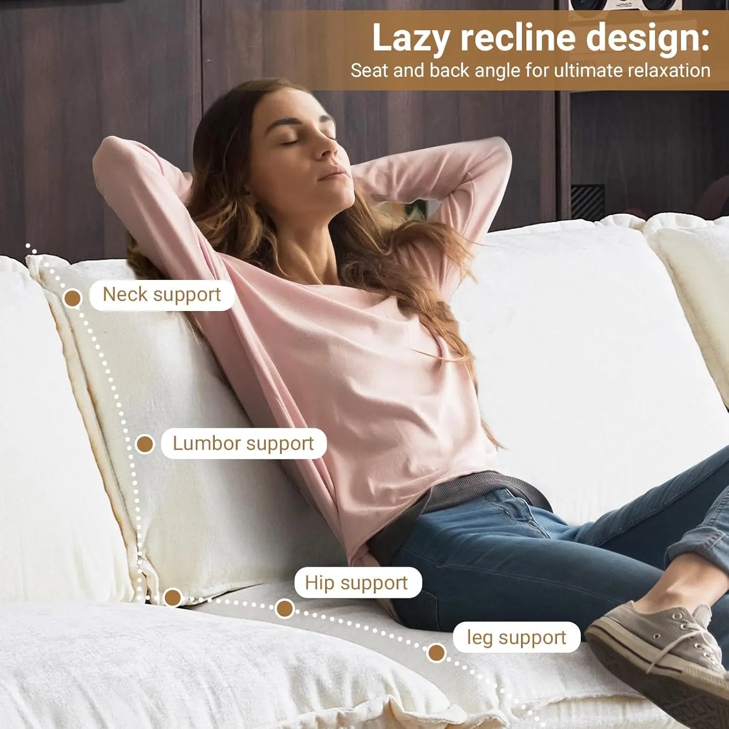 87" Convertible Sectional Sofa, L-Shaped Deep Seat Sofa Couch for Living Room, for Small Space (Creamy White)