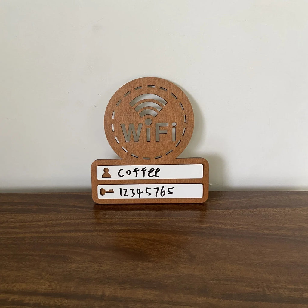 1pc Wooden WiFi Password Sign, Wall Hanging Wireless Network Indicator
