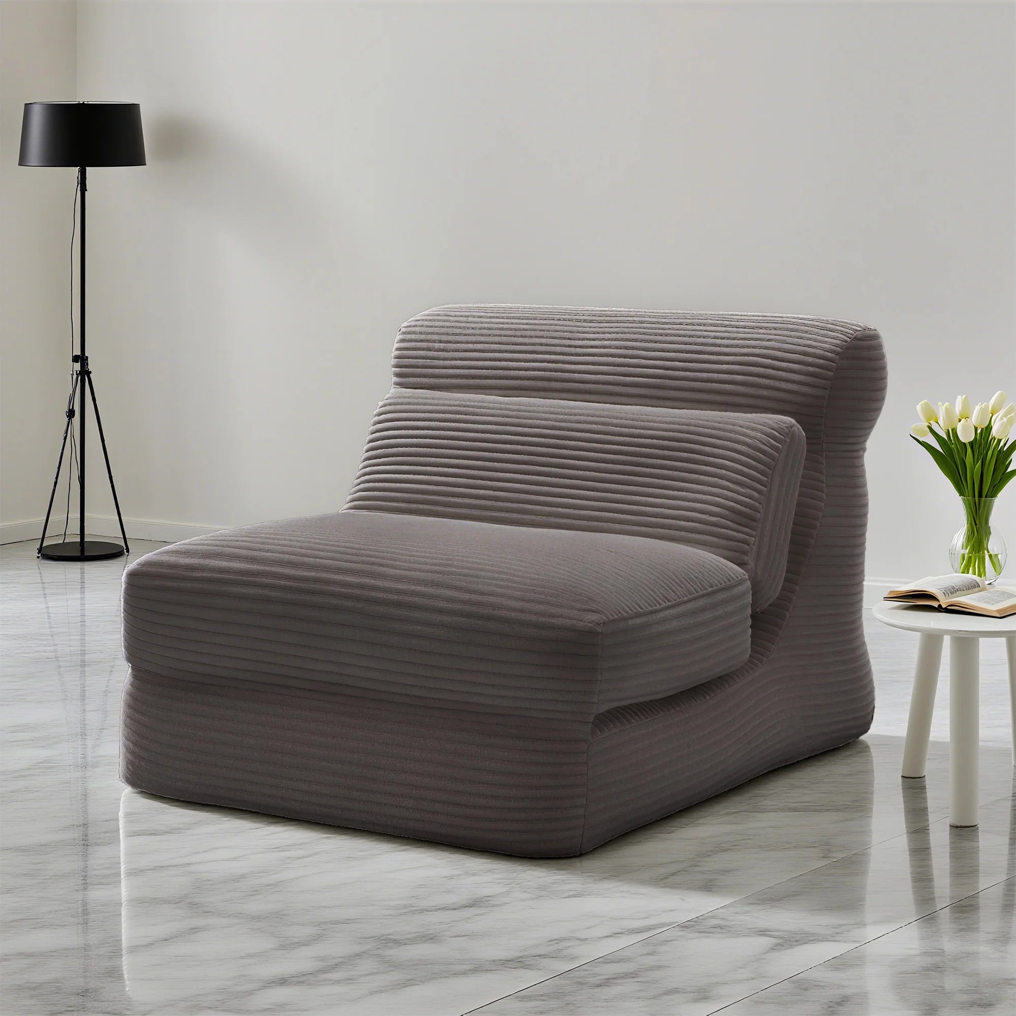Ergonomic Folding Sofa Bed/ Modern Corduroy , Convertible Comfy Sleeper Chair for Bedroom