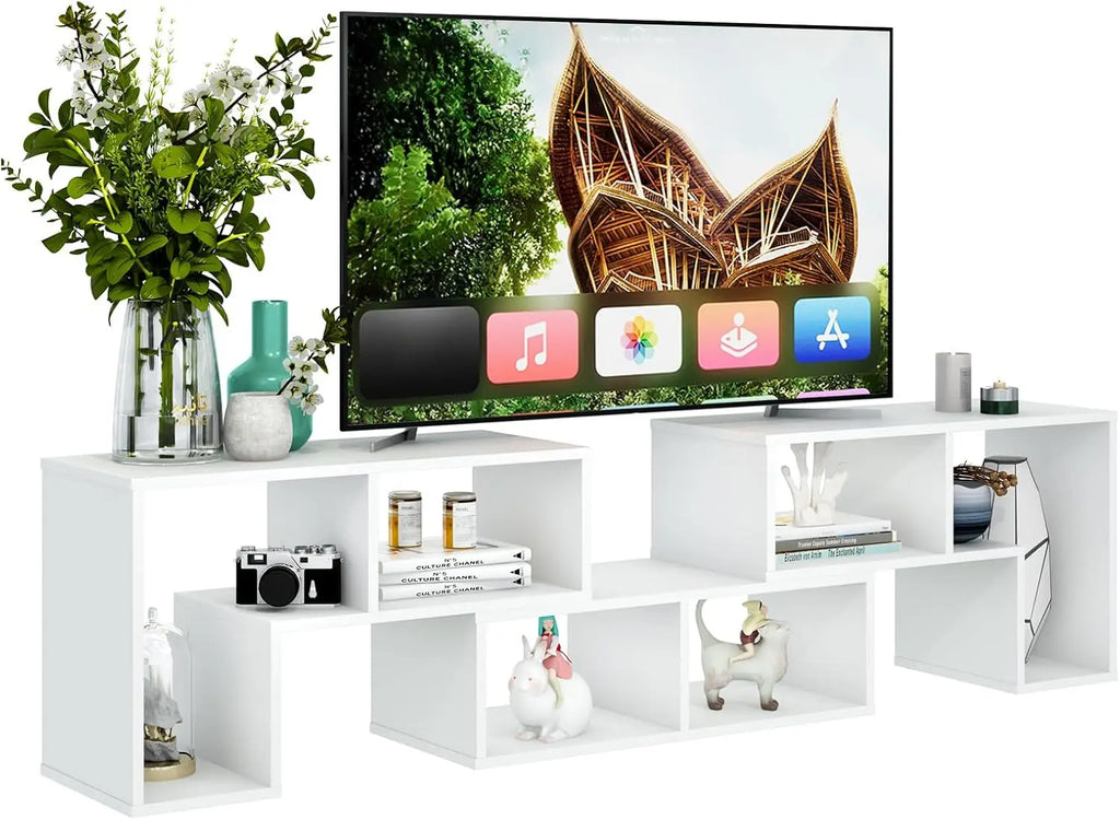 3 Piece Console TV Stand, Free-Combination Entertainment Center for 50/ 55/ 60/ 65 Inch TV, Minimalist Modern TV Media Stand