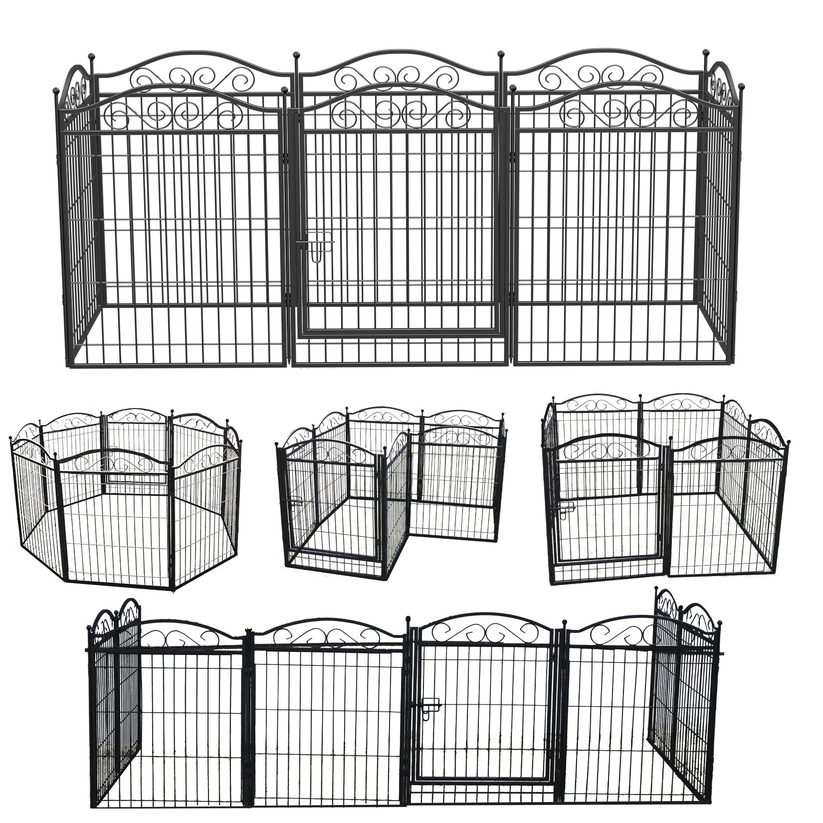 Dog Playpen, 8 Panels Playpen/ 32 Inch Height in Heavy Duty, Folding Indoor Outdoor Anti-Rust Dog Exercise Fence/ Portable