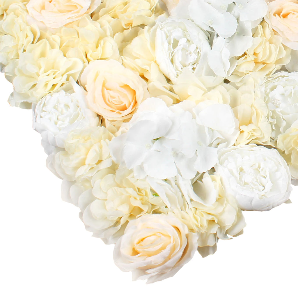 6Pcs Artificial Flower Wall Panel Set Flower Background Panel for Wall, 60x40cm Silk Hydrangea Rose Floral Panel  for Photo Background Home Party Wedding Backdrop Decoration