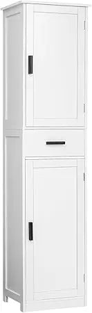 67-inch Tall Bathroom Storage Cabinet with 4 Shelves and 2 Doors, Slim Cabinet for Living Room and Home Office Use