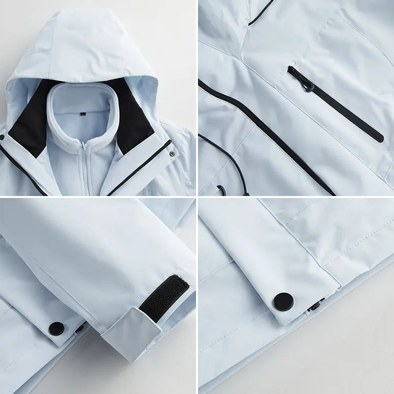 Winter Jacket Outdoor 3-in-1 Waterproof Sport Coat/ Running Unisex Hooded Hiking Jacket/ Warm Breathable Outdoor Couple/ Loose Coat