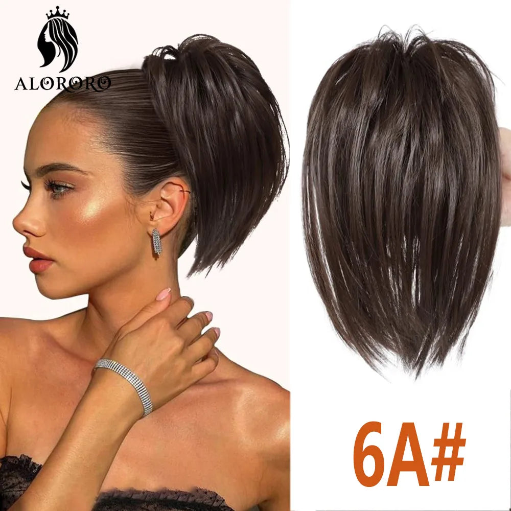 Synthetic Claw Clip Hair Bun Straight Chignon Bun Ponytail Hair Extensions Tousled Updo Hair Buns Claw Clip Ponytail Hairpice