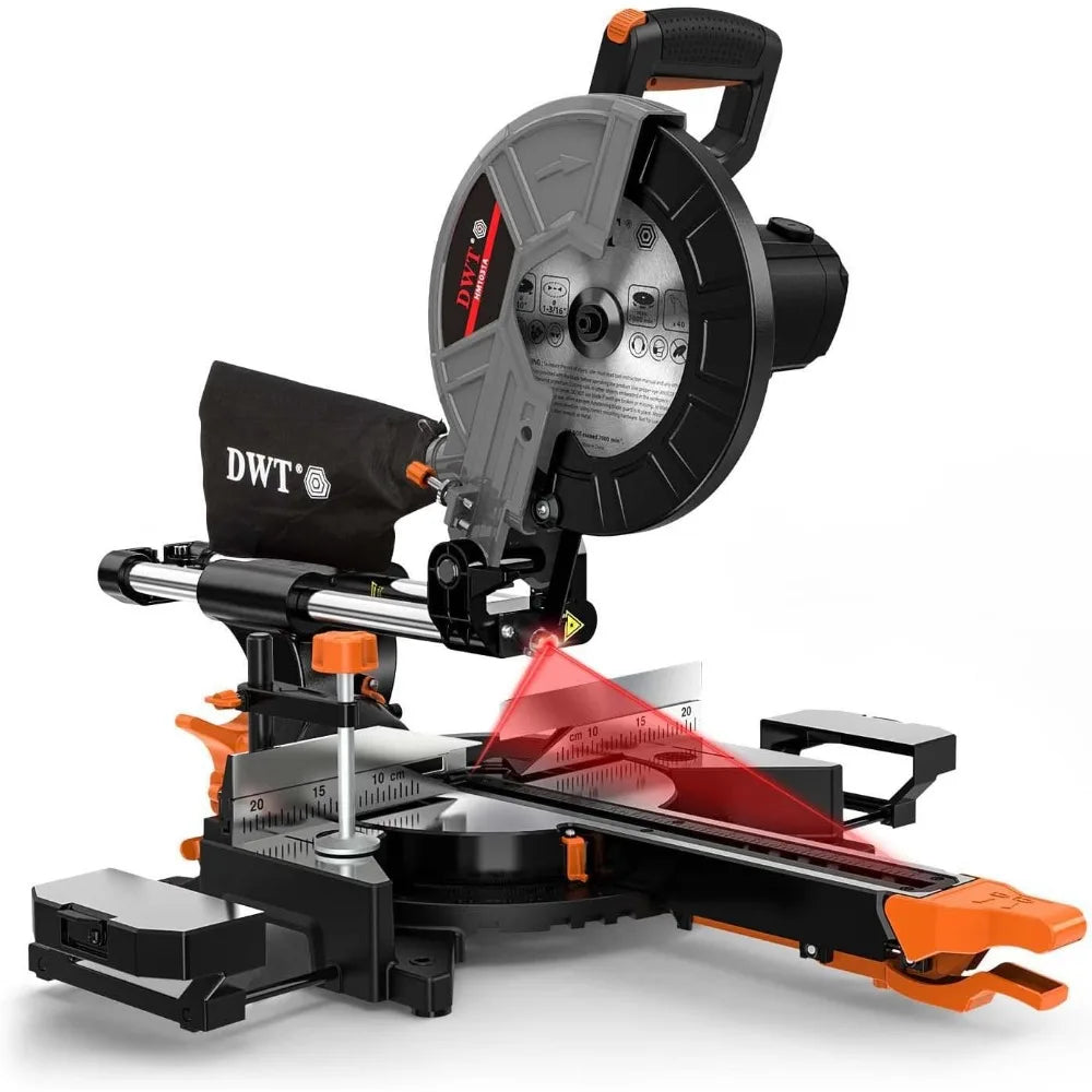 Sliding Compound Miter Saw with 3 Blades, 15A 10", Double Speed (4500 RPM & 3200 RPM), Bevel Cut (0°-45°) with Laser, Extension